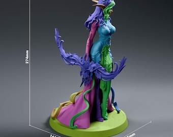 Tyrande Whisperwind Night Elf Priestess - World of Warcraft Omålad Resinfigur Kit - 1/8 Skala 274 mm 10.8 tum - 3D-utskriven Staty