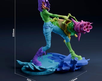 Jinx Powder Zaun Anarchist - Arcane League of Legends Netflix Kit de Figura de Resina Não Pintada - Escala 1/8 225 mm 8,9 pol - Estátua Impressa em 3D