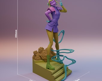 Kit de figura de Zoey K-Pop Demon Hunter / Resina 8K sin pintar / Base de escenario de flor dorada / Escala 1/8 de 226 mm