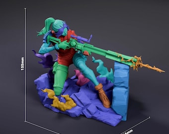 Caitlyn Sheriff de Piltover, Francotiradora Hextech - Kit de figura de resina sin pintar de Arcane League of Legends Netflix - Escala 1/10, 155 mm (6,1 pulgadas) - Estatua