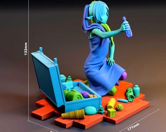 Anime Frieren Elven Mage - Kit de figurines en résine non peinte Beyond Journey's End - Echelle 1/8 133 mm 5,2 pouces - Fan Art de statue imprimé en 3D