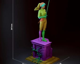 Maelle Painter JRPG Heroine - Clair Obscur Expedition 33 Unpainted Resin Figurine Kit - 1/8 Scale 341mm 13.4in - 3D Printed Statue Fan Art