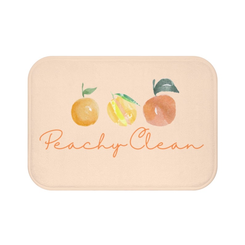 Peachy Clean Bath Rug/Peach Colored Bath Mat/Girls Bathroom Etsy
