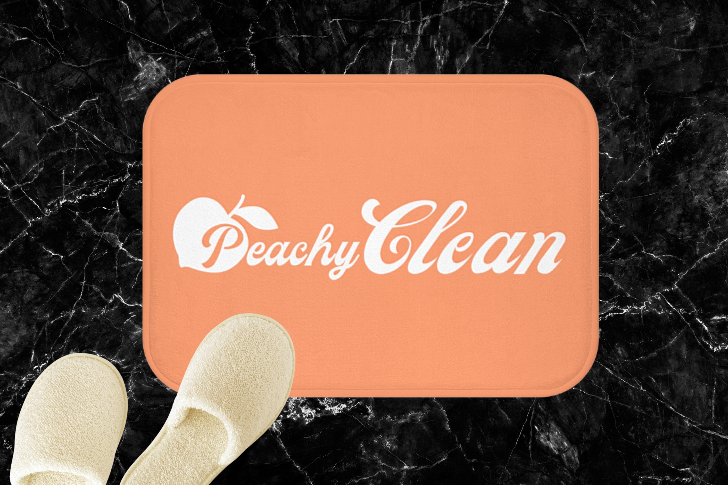 Peachy Clean Bath Rug/Peach colored Bath Mat/Girls Bathroom Etsy