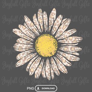 Leopard Daisy PNG Daisy Clipart Daisy Sublimation Design - Etsy