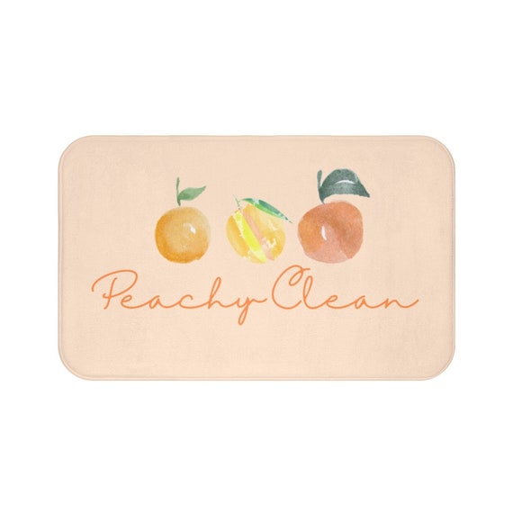 Peachy Clean Bath Rug/Peach Colored Bath Mat/Girls Bathroom Etsy