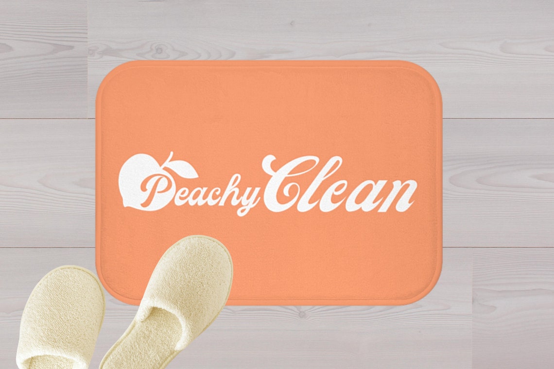 Peachy Clean Bath Rug/Peach colored Bath Mat/Girls Bathroom Etsy