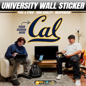 Personalized College Dorm Wall Decal – Custom University Logo Sticker – Dorm Room Decor – Fast Free Shipping