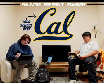 Calcomanía de pared personalizada para dormitorio universitario - Adhesivo universitario personalizado - Decoración imprescindible para dormitorio - Envío rápido y gratuito