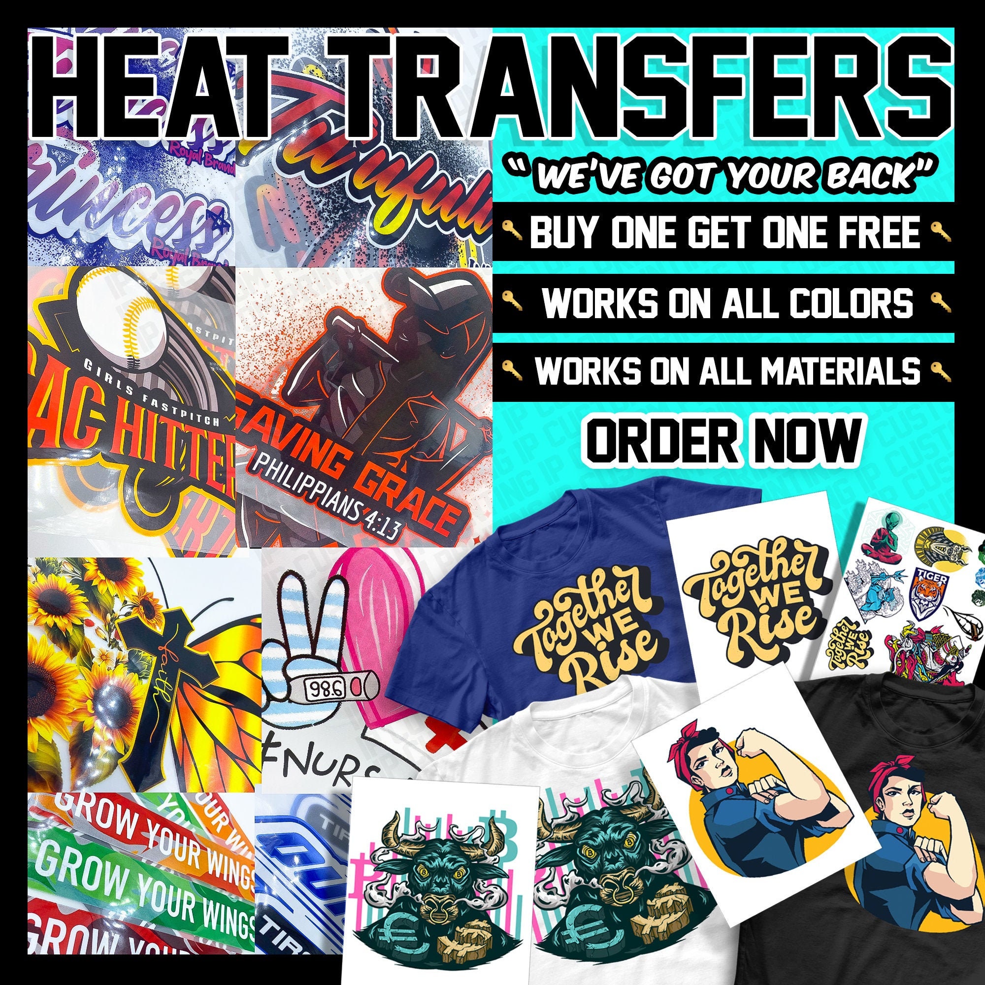 Full Color DTG Ready To Press Multi Substrate Heat Press Etsy