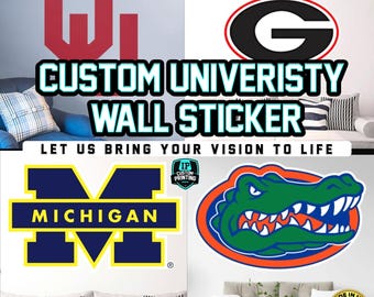Vinilo decorativo universitario personalizado – Decoración personalizada para dormitorio con el logotipo de la universidad – Regalo de graduación – Envío rápido y gratuito
