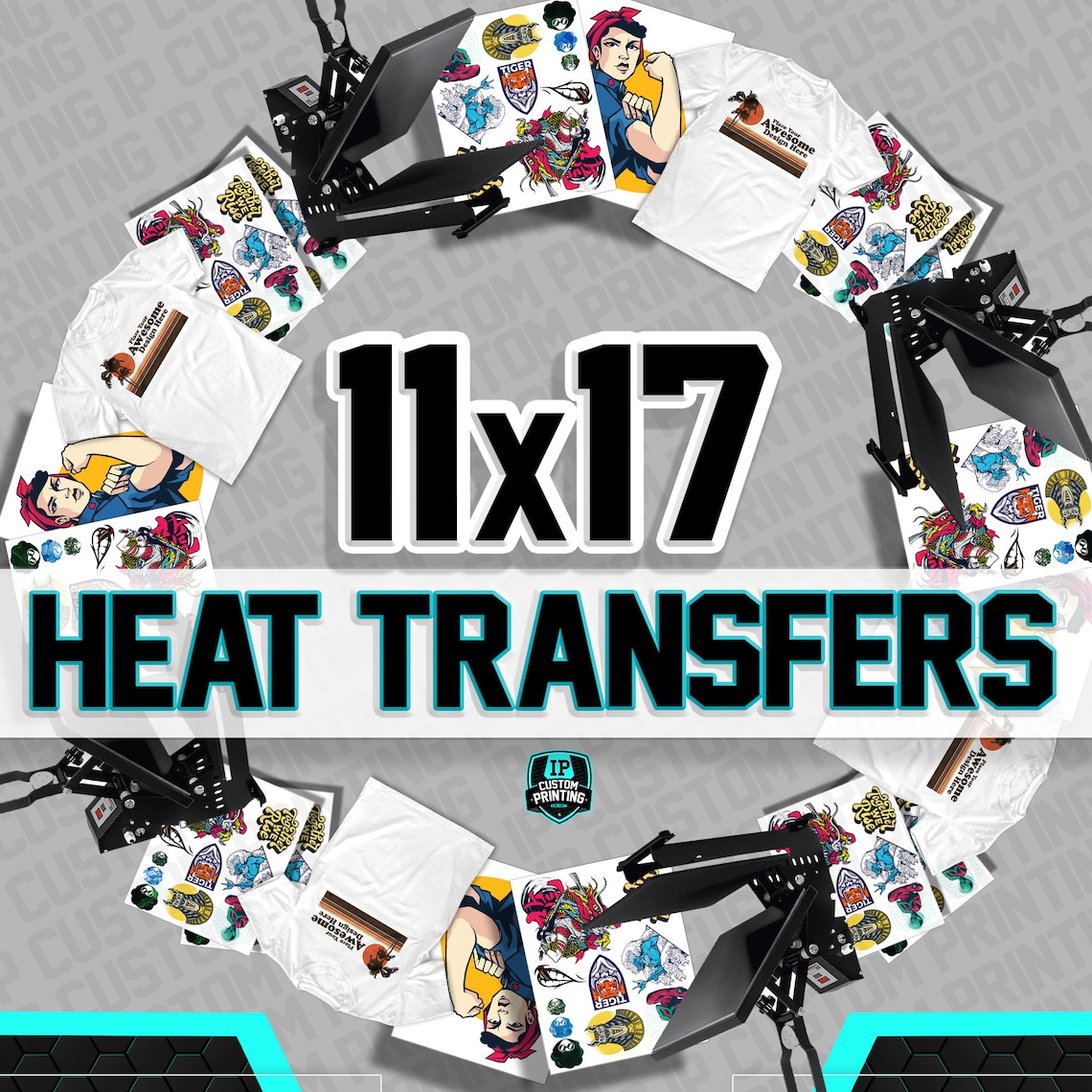 Multi Color Custom Screen Print 11x17 Heat Transfer Etsy