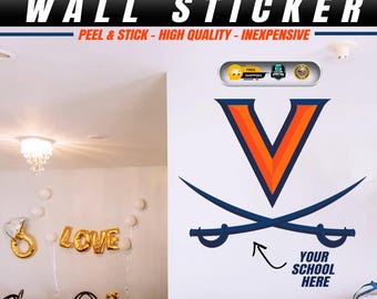 Calcomanía de pared para fiesta de graduación – Adhesivo personalizado con el logotipo de la universidad – Decoración para graduados de último año – Envío rápido y gratuito