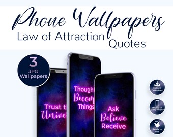 3 Law of Attraction Iphone Wallpapers, Neon Android Wallpaper, Law of Attraction Pink Quotes Wallpaper