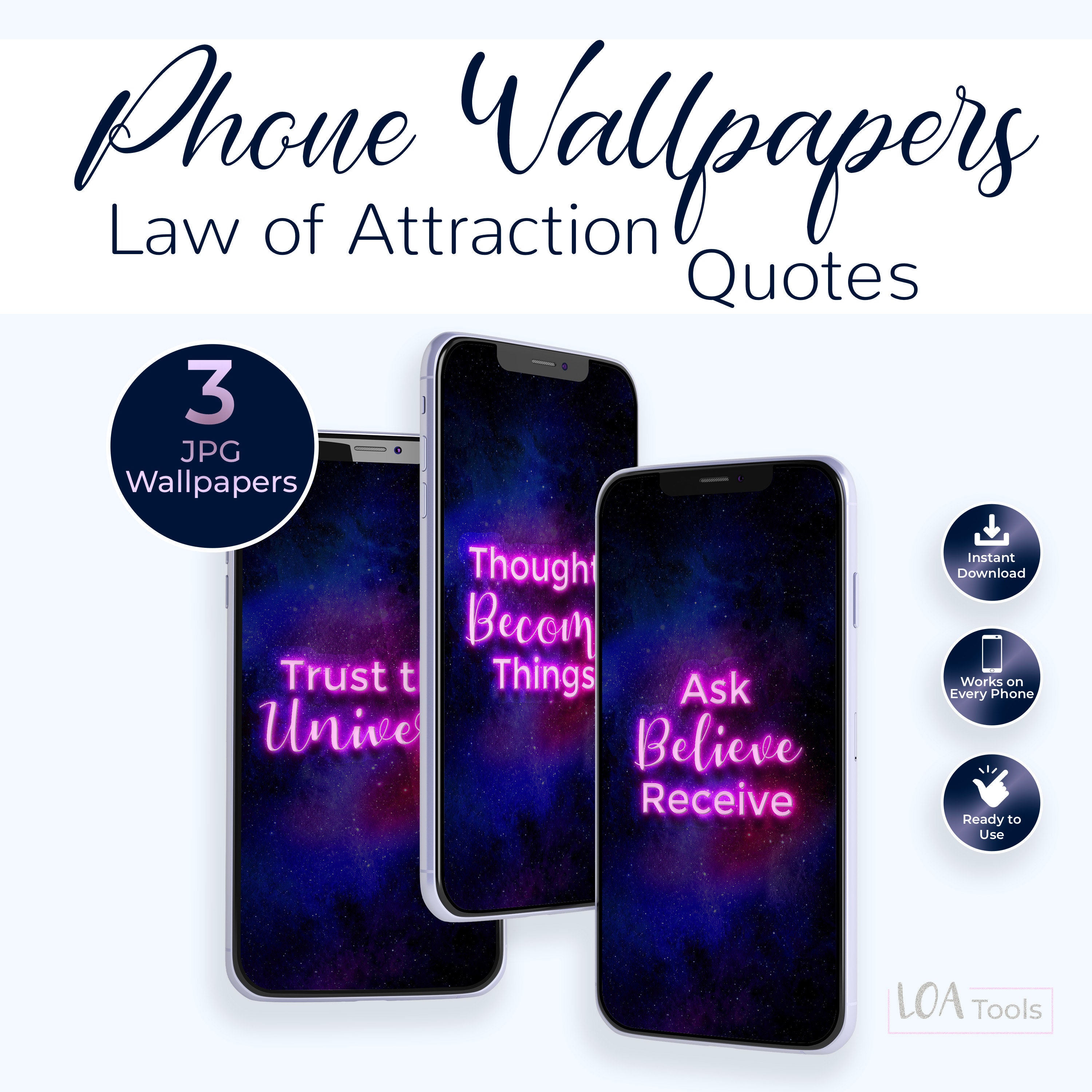 3 Law of Attraction Iphone Wallpapers Neon Android Wallpaper - Etsy 3 Law of Attraction Iphone Wallpapers Neon Android Wallpaper - Etsy