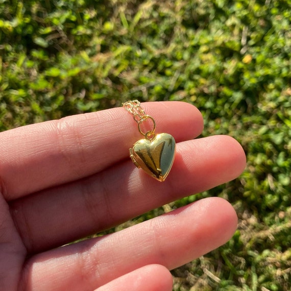 Gold Plated Heart Locket Dainty Love 