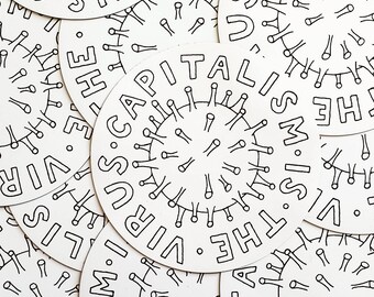 Anti-capitalist magnet | revolutionary art | socialist gift | capitalism is the virus | communist magnet