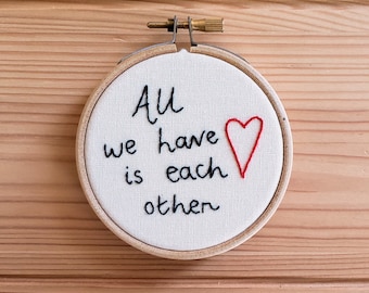 Solidarity art | socialist embroidery | communist wall art | mutual aid art | protest art | activist art | leftist art | radical embroidery