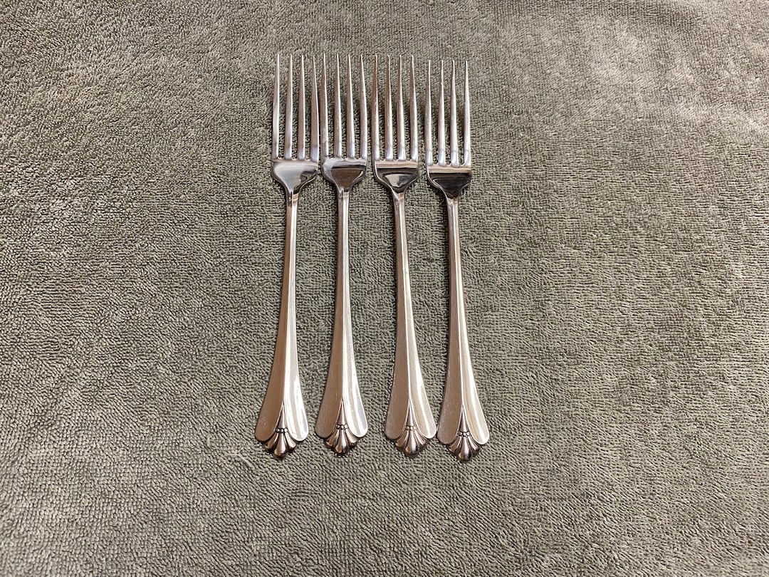 Oneida Royal Flute Community Stainless Flatware 4 Dinner Forks 73/4 Etsy
