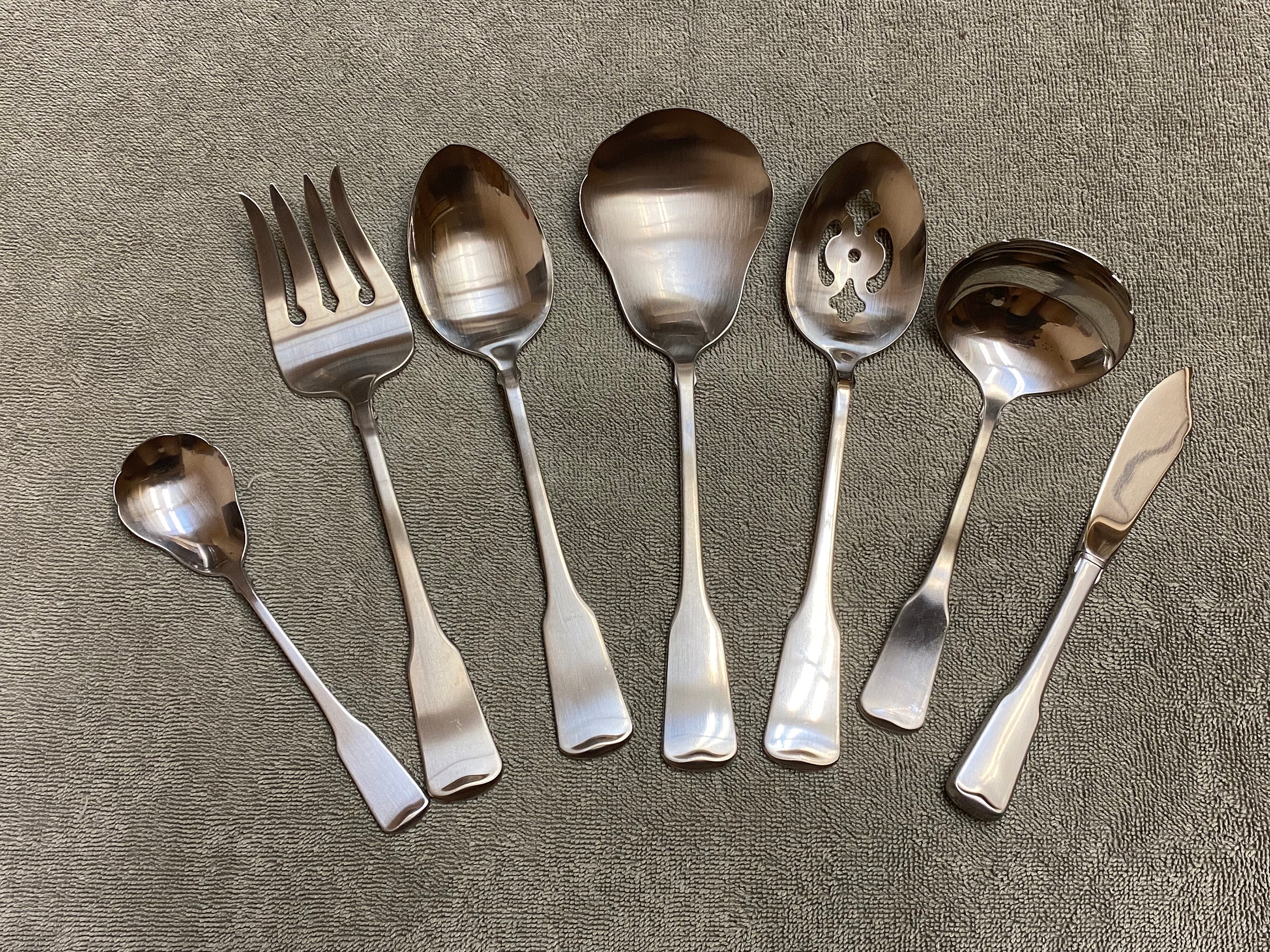CHOOSE fork spoon serving sugar butter Oneida Bancroft Stainless Steel Flatware 