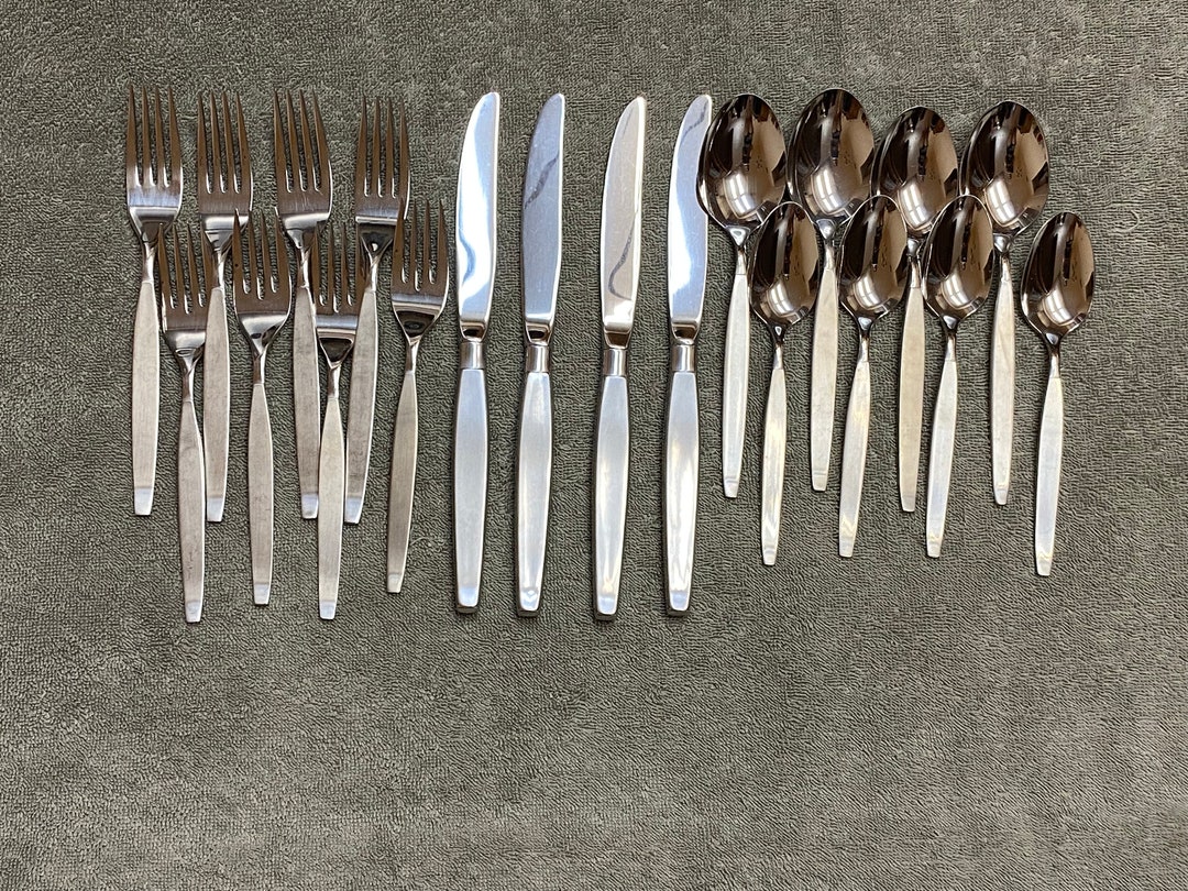 Oneida Frostfire Community Stainless Flatware 20 Piece Set Etsy