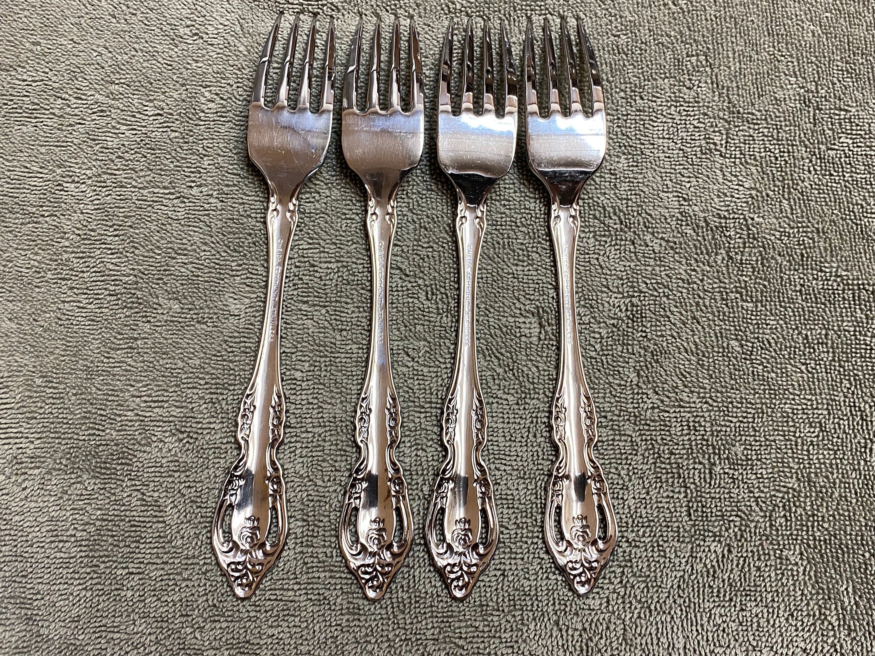 Oneida Brahms Community Stainless Flatware 4 Dinner Forks Etsy
