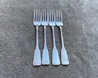 Oneida American Colonial Satin Heirloom stainless steel flatware Set of 4 dinner forks 7-1/4"