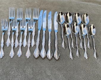Oneida Cantata Satin Community rostfreies Besteck 20 Teiliges Set