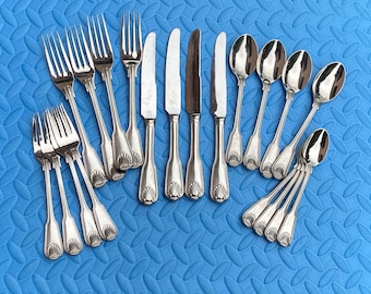 Towle London Shell Germany stainless steel flatware 20 piece set, Service for 4-Heavily USED