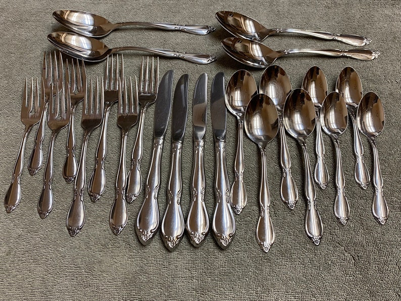 Oneida Chatelaine 18/8 community stainless flatware 24 pc set Etsy