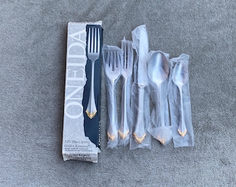 Oneida Golden Kenwood Stainless USA Flatware ONE- 5 pc place setting (multiple sets available)
