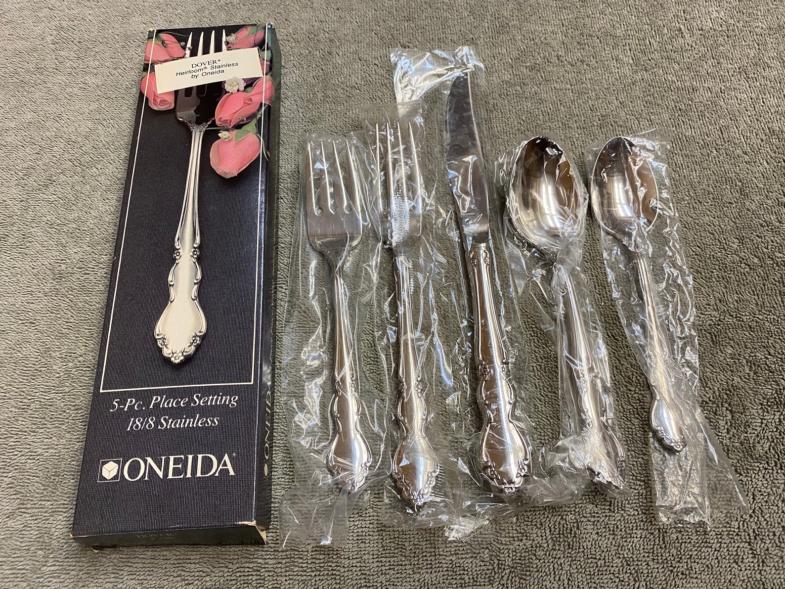Oneida Dover USA 18/8 stainless steel flatware One 5 pc place Etsy