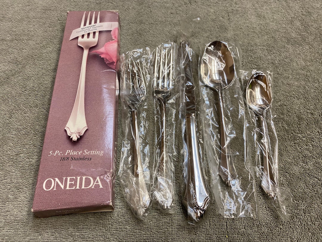 Oneida Kenwood 18/8 Stainless Steel USA Flatware ONE 5 Pc Place Setting