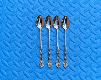Oneida Chandelier community stainless steel flatware Set of 4 iced tea spoons 7.5"