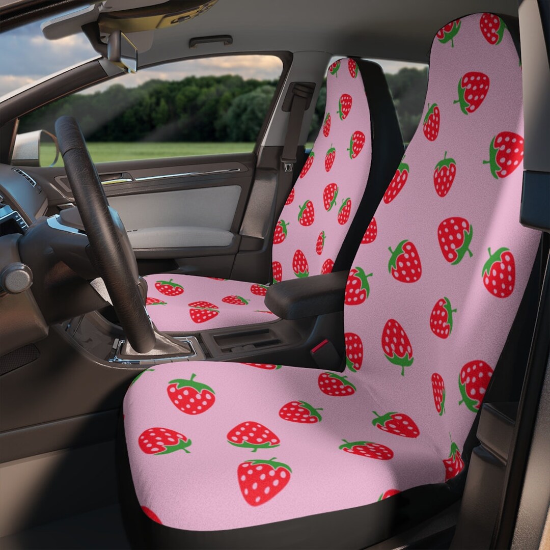 Buy Strawberry Car Seat Covers Cute Girly Pink Cottagecore Car