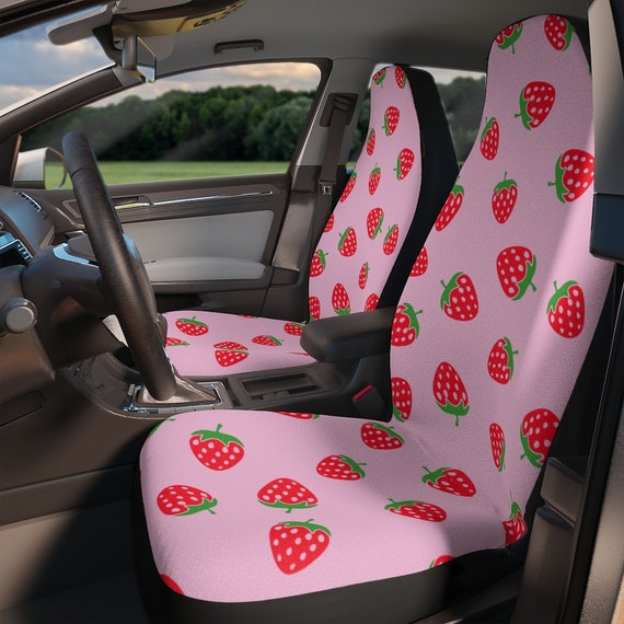 Buy Strawberry Car Seat Covers, Cute Girly Pink Cottagecore Car