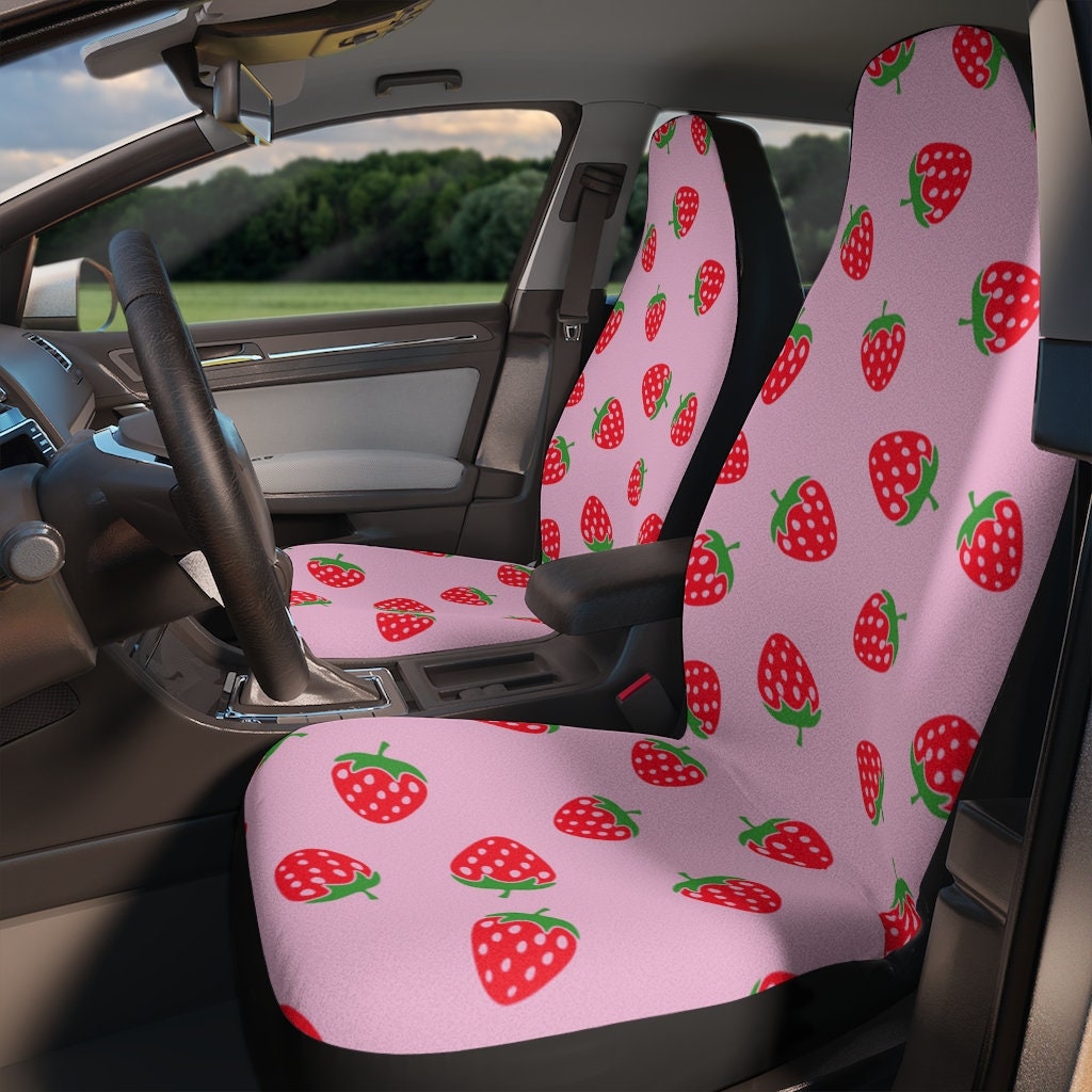 Buy Strawberry Car Seat Covers, Cute Girly Pink Cottagecore Car Seat Cover,  Pink Strawberry Car Accessories Online in India 