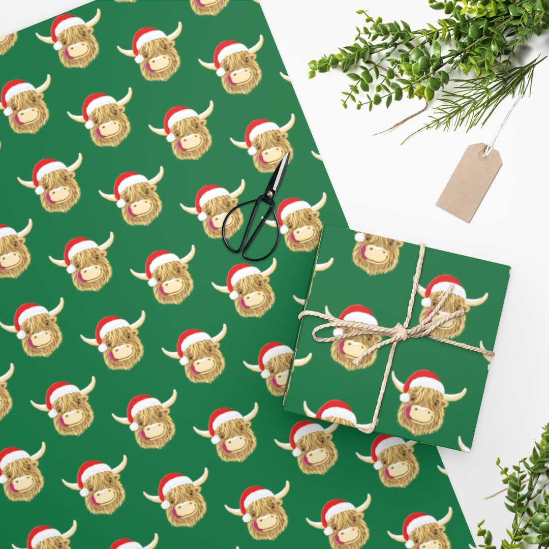Scottish Highland Cow Christmas Wrapping Paper Etsy Australia