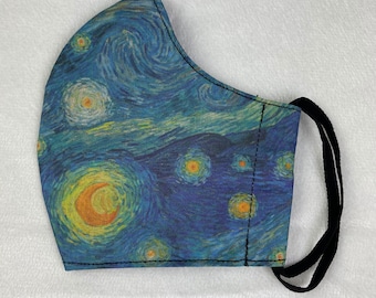 Starry Night mask - Vincent Van Gogh inspired face mask Starry  night Van Gogh mask, Star, moon, sky mask