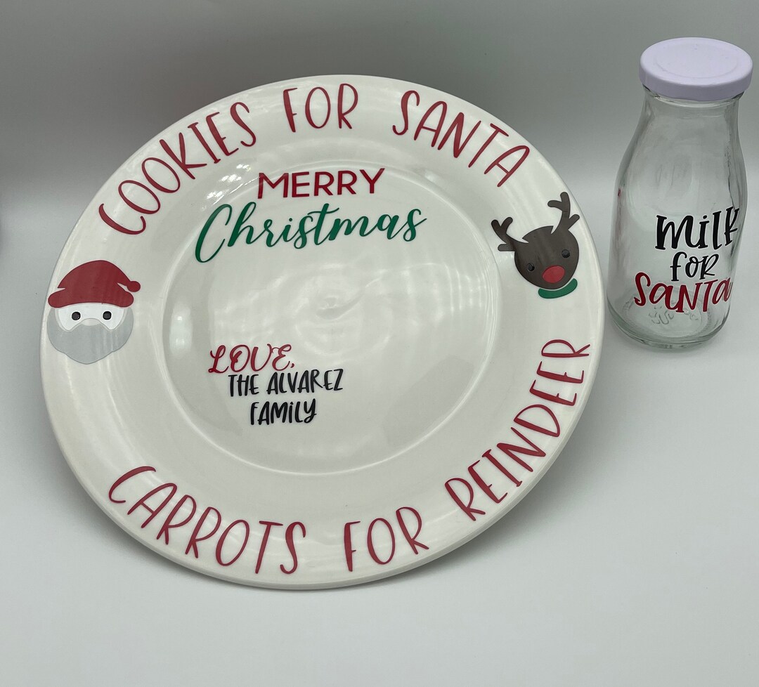Santa Plate Set, Personalized Cookies for Santa Carrots for the ...