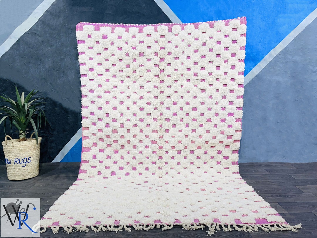 Custom Pink Checkered Rug Rug for Living Room Moroccan Shag Etsy