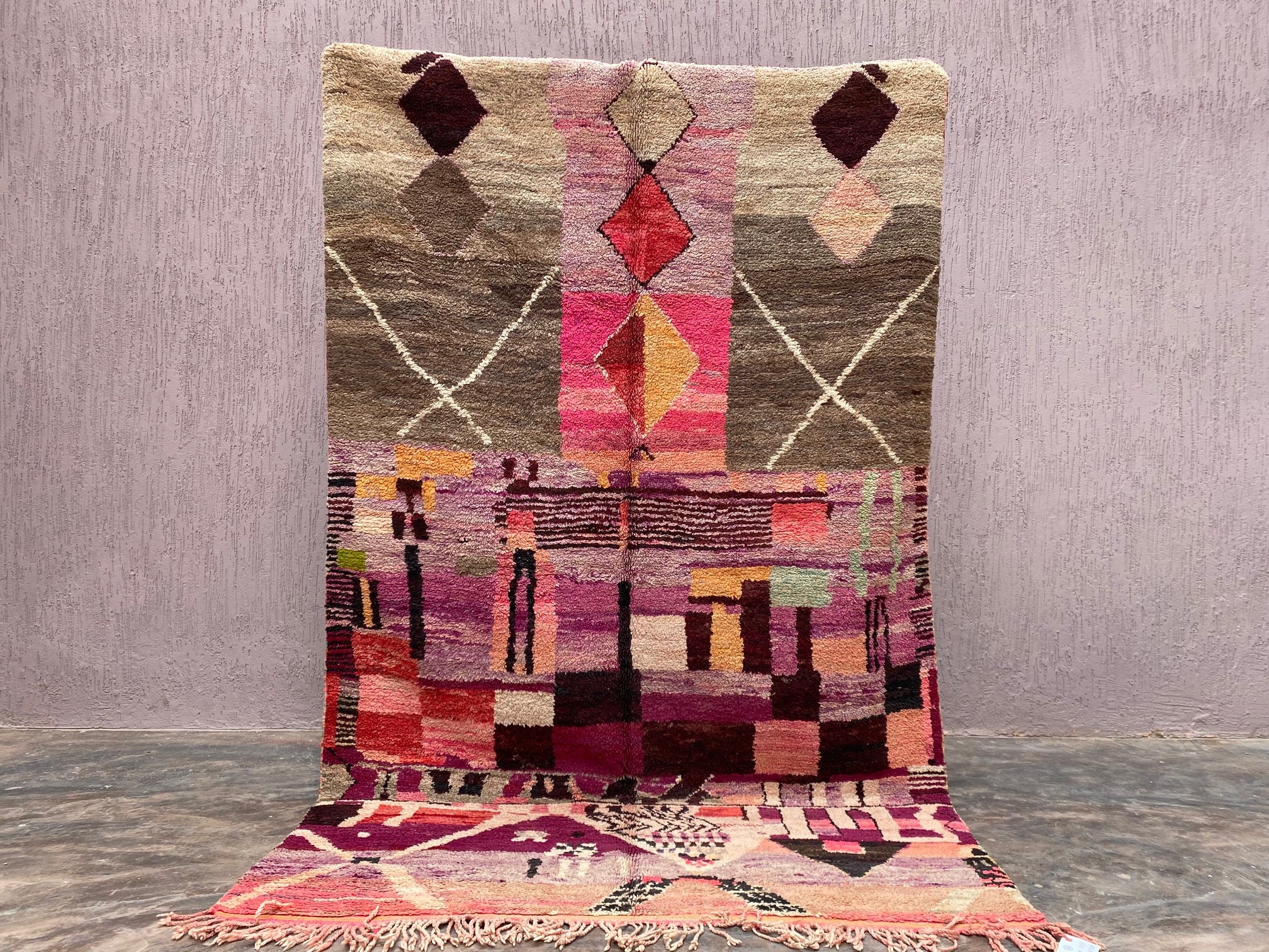 5.5 x 8.8 ft tribal rug ottoman boho rug Boujaad rug | Etsy