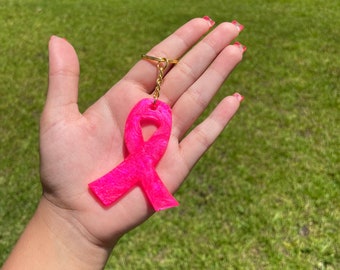 Portachiavi in resina con nastro del cancro