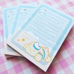Beach Bunny Notepad | A6 Lined Memo Pad | Cute Sailor Bunny Stationery List Pad
