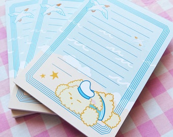 Beach Bunny Notepad | A6 Lined Memo Pad | Cute Sailor Bunny Stationery List Pad