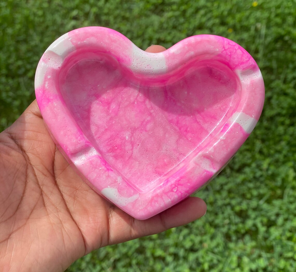 Bubble Gum Heart Ashtray Trinket Dish Handmade Ashtray Etsy