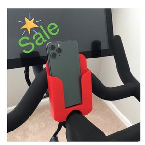 pelo cell phone holder mount for Peloton bike or bike , best Peloton accessory, peloton bike accessory, new year gift, stocking stuffer Red