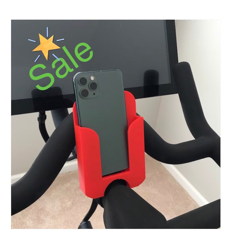 pelo cell phone holder mount for Peloton bike or bike , best Peloton accessory, peloton bike accessory, new year gift, stocking stuffer Red