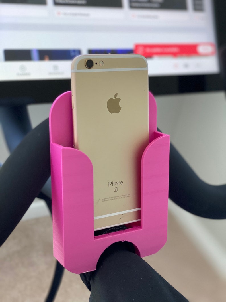 pelo cell phone holder mount for Peloton bike or bike , best Peloton accessory, peloton bike accessory, new year gift, stocking stuffer Pink