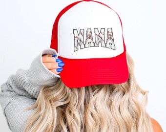 Cute Baseball Mom Hats, Mom Trucker Hats, Sports Mom Caps, Baseball Mama Gift, Gift for Mama, Mothers Day Gift, Game Day Hats, Baseball Mama